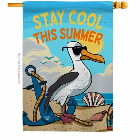 CUADRILATERO Stay Cool This Summer Summertime Fun & Sun 28 x 40 in. Double-Sided Vertical House Flags CU3904883